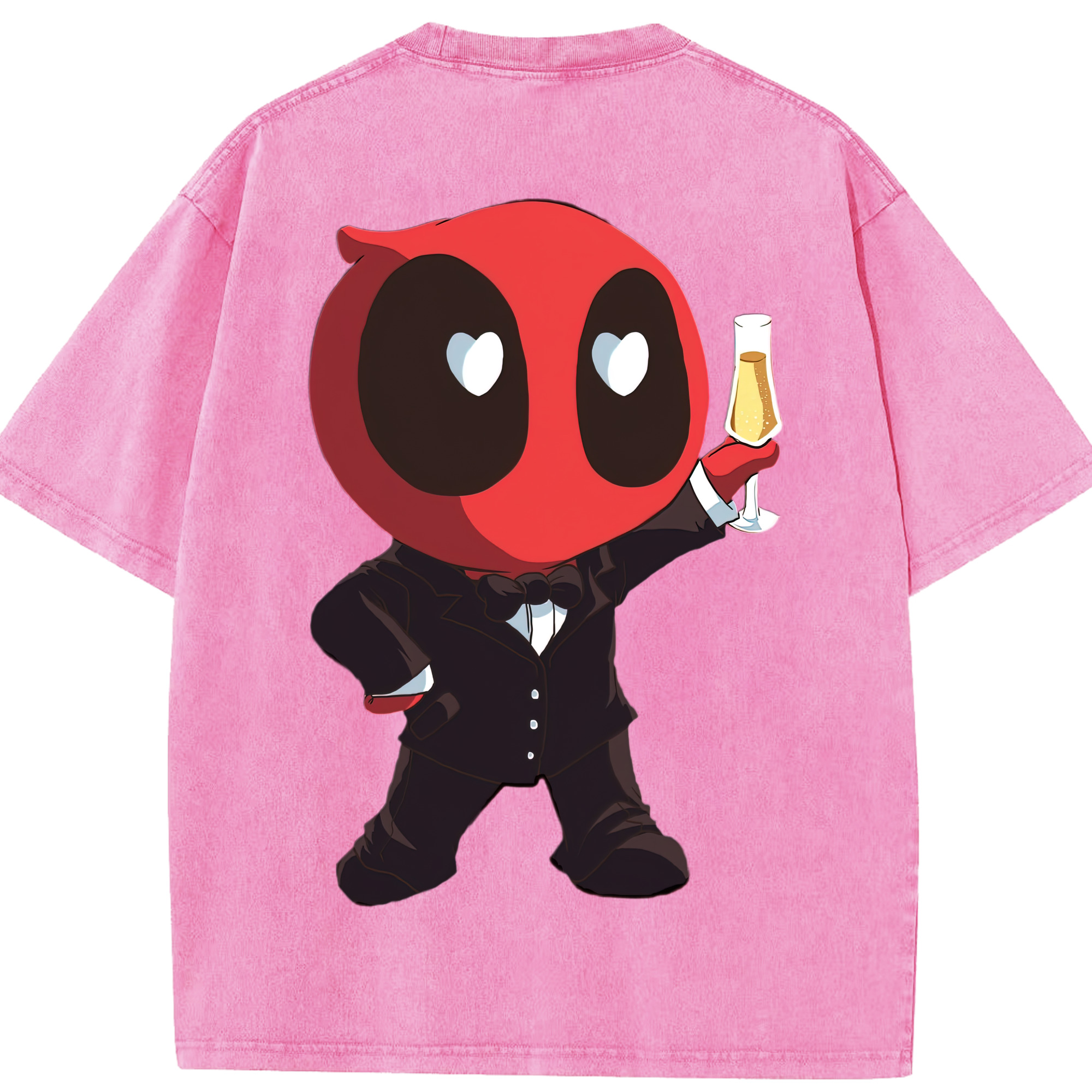 （画像用） Deadpool デッドプール 綿100% ヴィンテージ風 半袖Tシャツ（背面プリント）